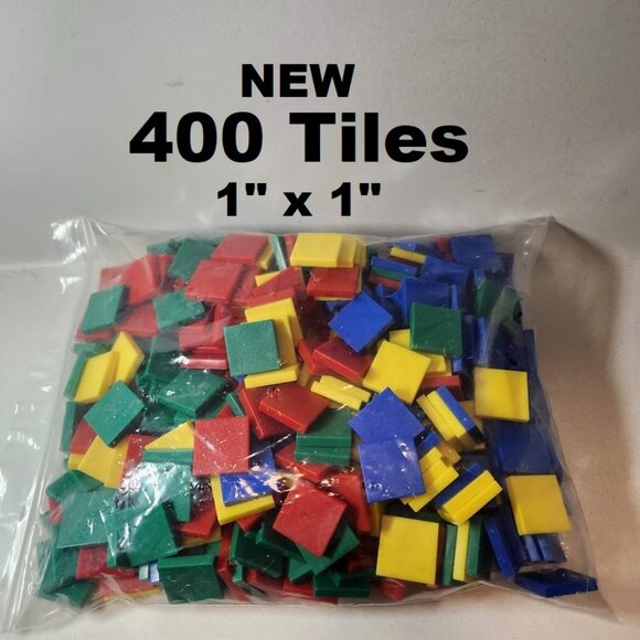 NEW 400 Square Color Tiles Math Manipulatives Sorting Stacking Comparing Blocks - Picture 1 of 4